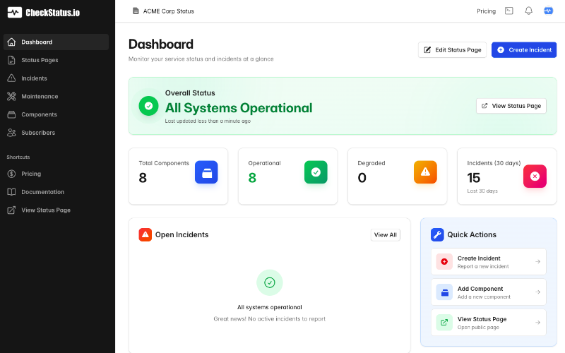 CheckStatus Dashboard